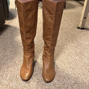 NEXT Heeled Leather Boots, Tan, 43